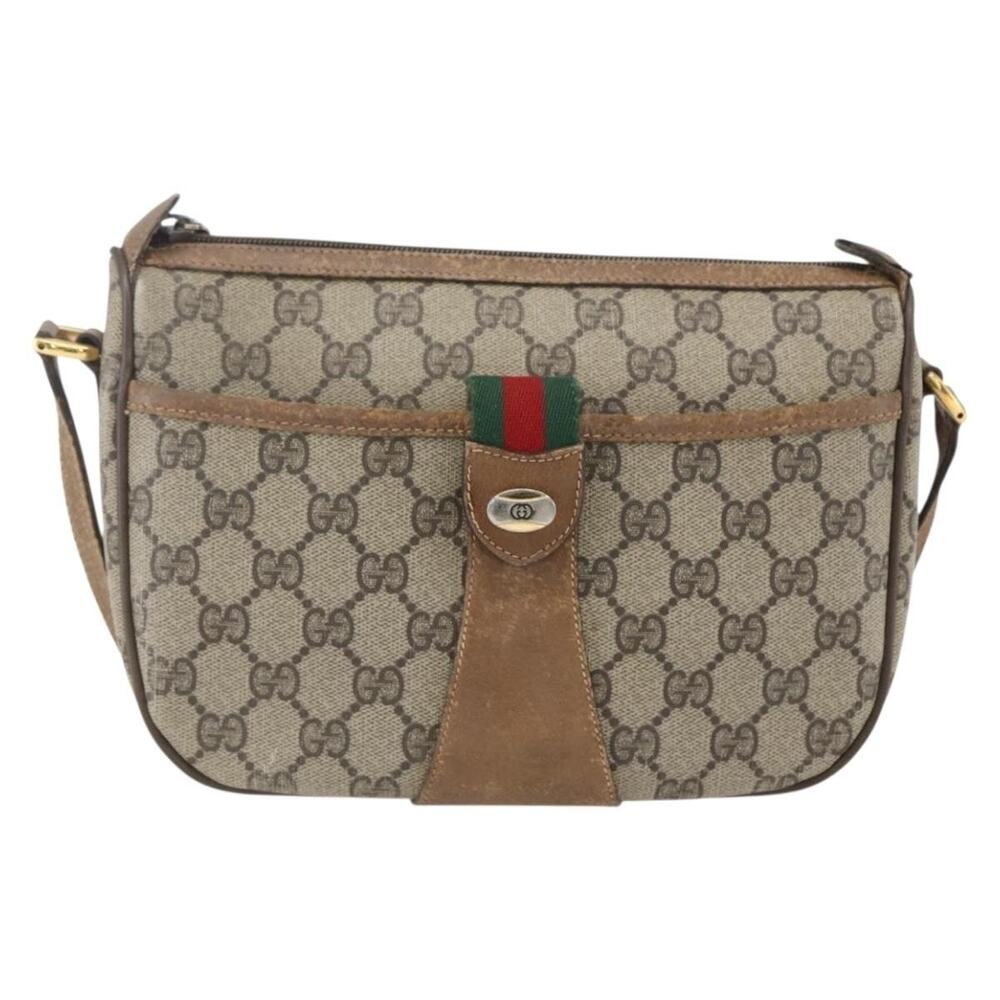 Gucci GG Supreme Web Shoulder Bag Beige